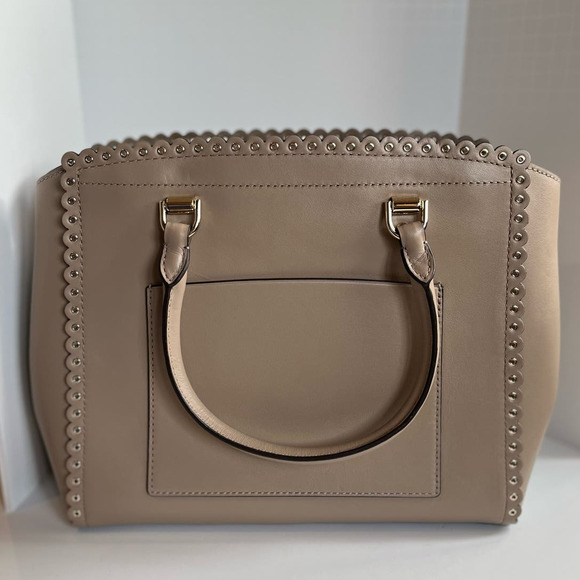 Michael Kors Benning Large Scalloped Leather Satchel Truffle Excellent Condition - Picture 4 of 15